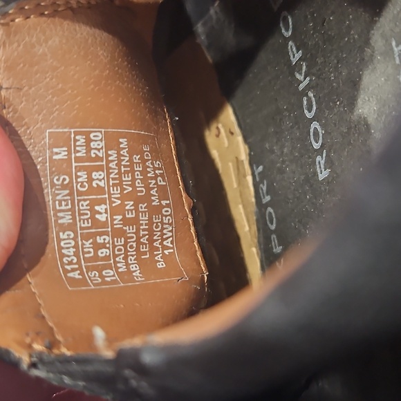 Rockport Men's Black Leather Slip-On Shoes size 10 - Picture 8 of 13